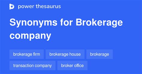 brokerage synonym|BROKERAGE in Thesaurus: 100+ Synonyms & Antonyms for .